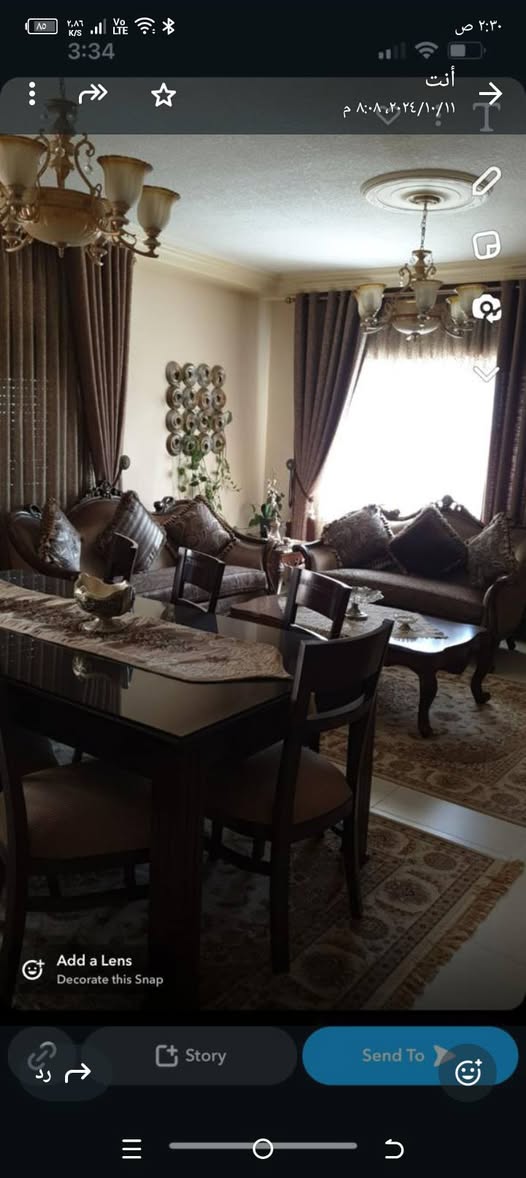 شقة للبيع في المدينة الرياضية تحتوي على 3 غرف نوم و 3 حمامات مع مطبخ راكب وصالون واسع